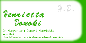 henrietta domoki business card